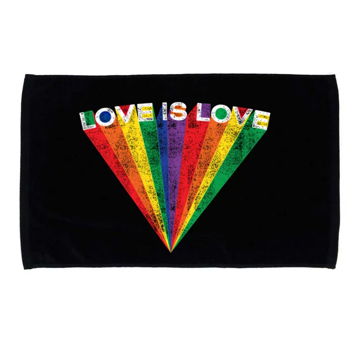 Lgbtq Pride Love Is Love Rainbow Stripe Gay Teen Adult Gift Microfiber Hand Towel