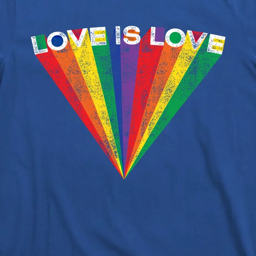 Lgbtq Pride Love Is Love Rainbow Stripe Gay Teen Adult Gift T-Shirt