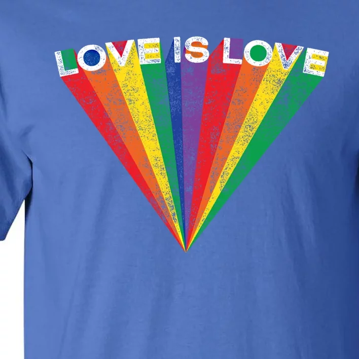 Lgbtq Pride Love Is Love Rainbow Stripe Gay Teen Adult Gift Tall T-Shirt