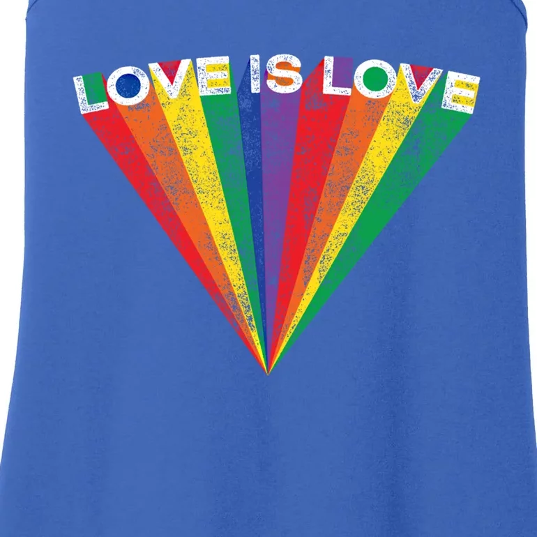 Lgbtq Pride Love Is Love Rainbow Stripe Gay Teen Adult Gift Ladies Essential Tank