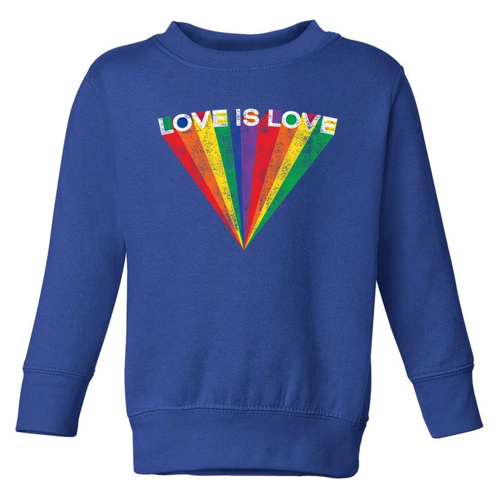 Lgbtq Pride Love Is Love Rainbow Stripe Gay Teen Adult Gift Toddler Sweatshirt