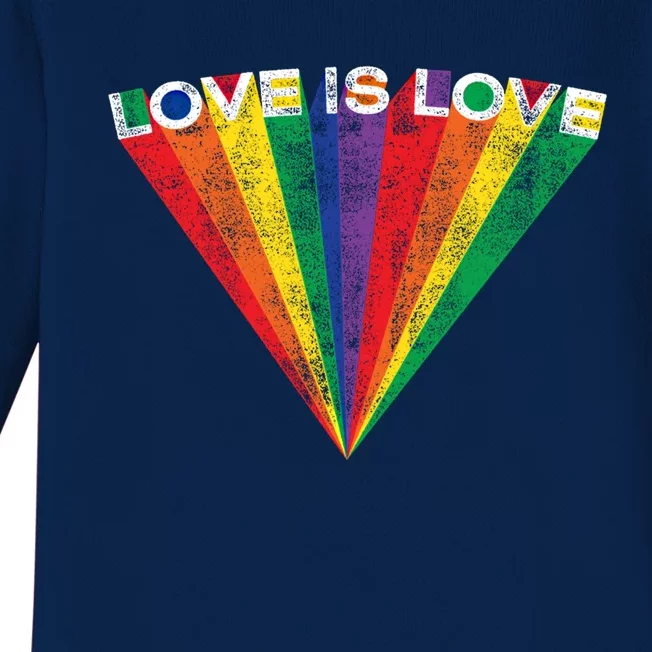 Lgbtq Pride Love Is Love Rainbow Stripe Gay Teen Adult Gift Baby Long Sleeve Bodysuit