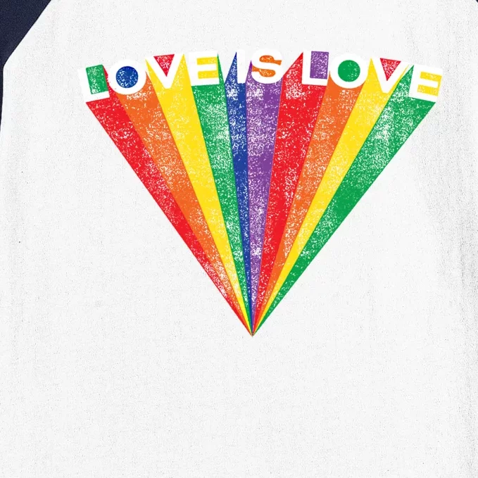 Lgbtq Pride Love Is Love Rainbow Stripe Gay Teen Adult Gift Baseball Sleeve Shirt