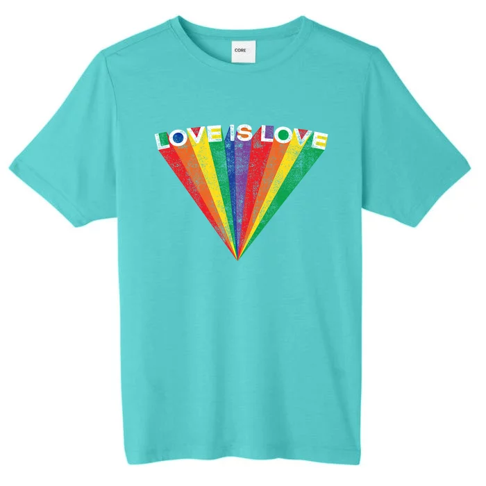 Lgbtq Pride Love Is Love Rainbow Stripe Gay Teen Adult Gift ChromaSoft Performance T-Shirt