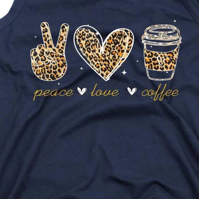 Leopard Peace Love Coffee Lovers Hippie For Women Men Tank Top