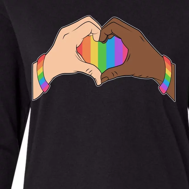 LGBT Pride Love Heart Hands Womens Cotton Relaxed Long Sleeve T-Shirt