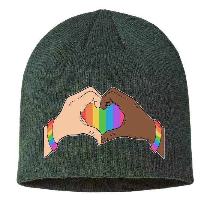 LGBT Pride Love Heart Hands 8 1/2in Sustainable Knit Beanie