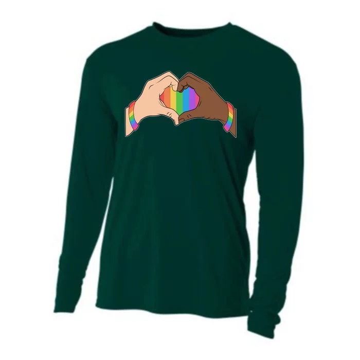 LGBT Pride Love Heart Hands Cooling Performance Long Sleeve Crew