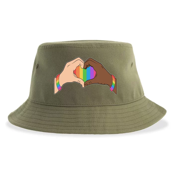 LGBT Pride Love Heart Hands Sustainable Bucket Hat