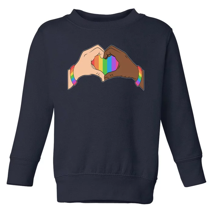 LGBT Pride Love Heart Hands Toddler Sweatshirt