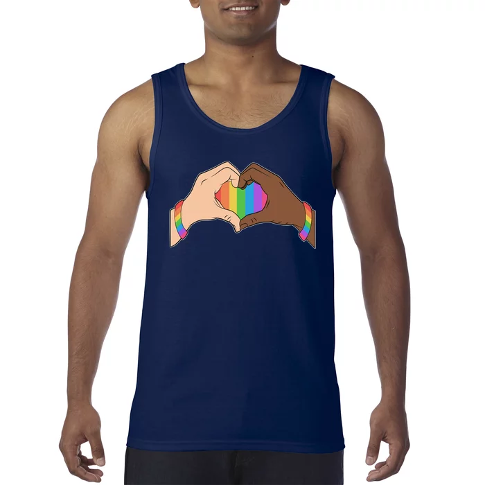 LGBT Pride Love Heart Hands Tank Top