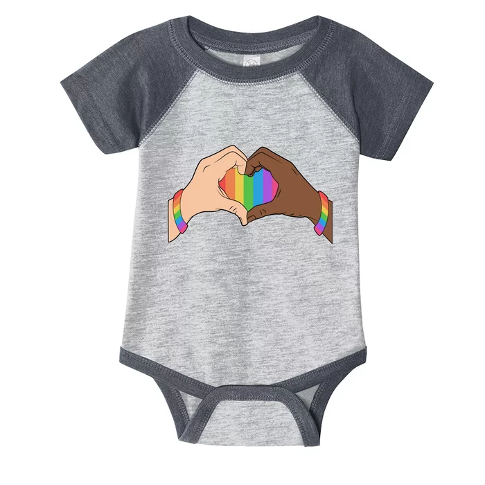 LGBT Pride Love Heart Hands Infant Baby Jersey Bodysuit