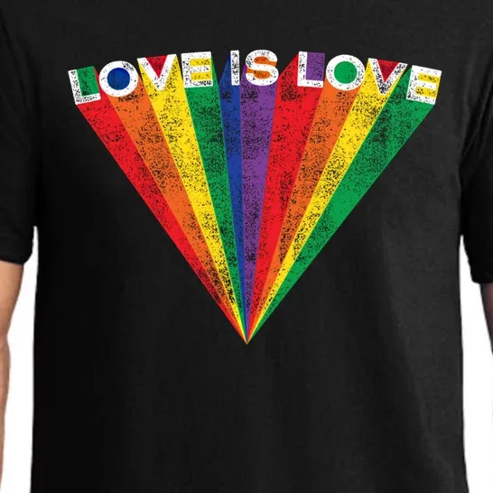 Lgbtq Pride Love Is Love Rainbow Stripe Gay Teen Adult Gift Meaningful Gift Pajama Set