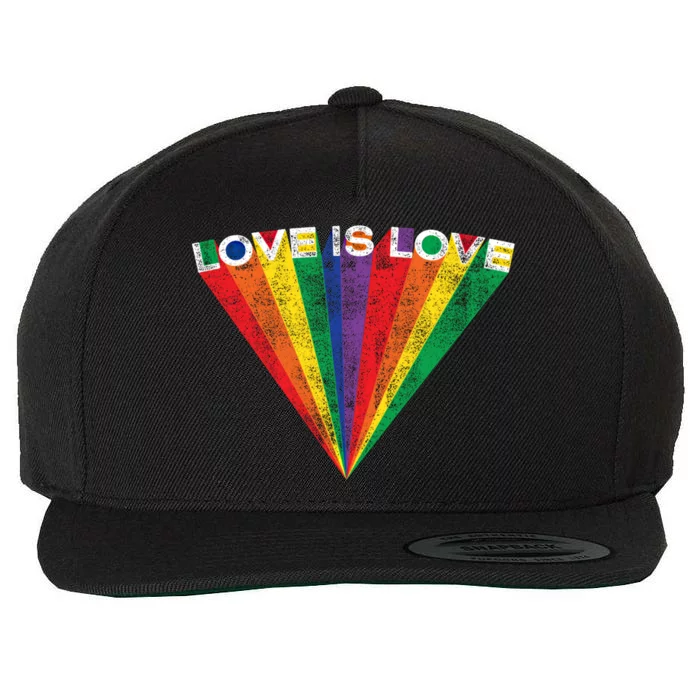 Lgbtq Pride Love Is Love Rainbow Stripe Gay Teen Adult Gift Meaningful Gift Wool Snapback Cap