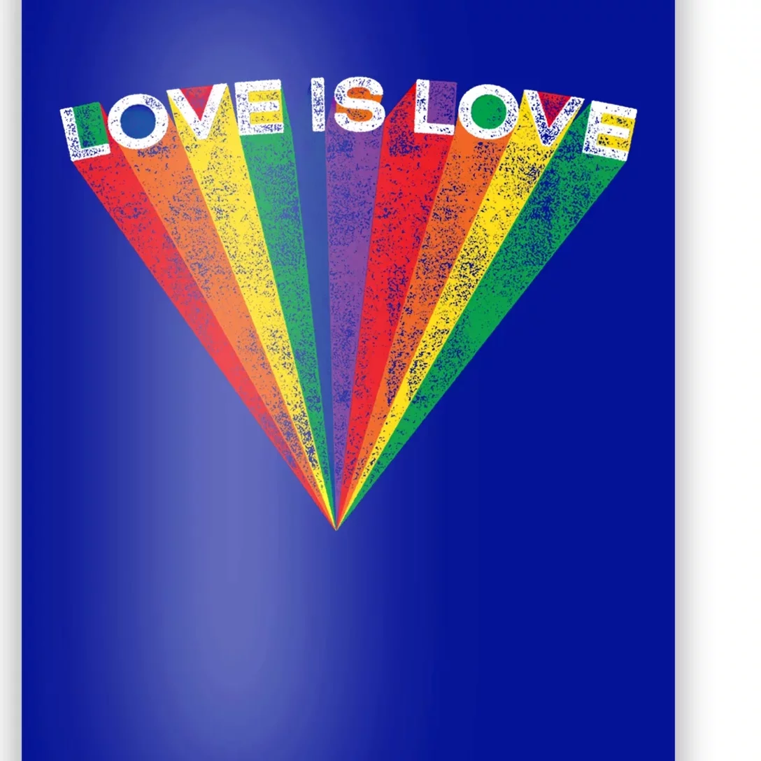 Lgbtq Pride Love Is Love Rainbow Stripe Gay Teen Adult Gift Meaningful Gift Poster