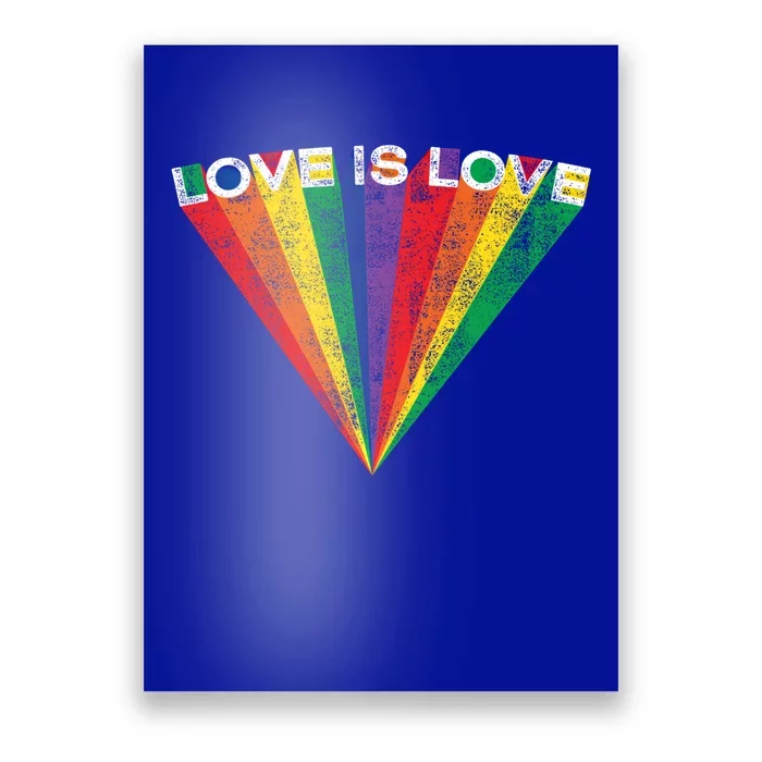 Lgbtq Pride Love Is Love Rainbow Stripe Gay Teen Adult Gift Meaningful Gift Poster