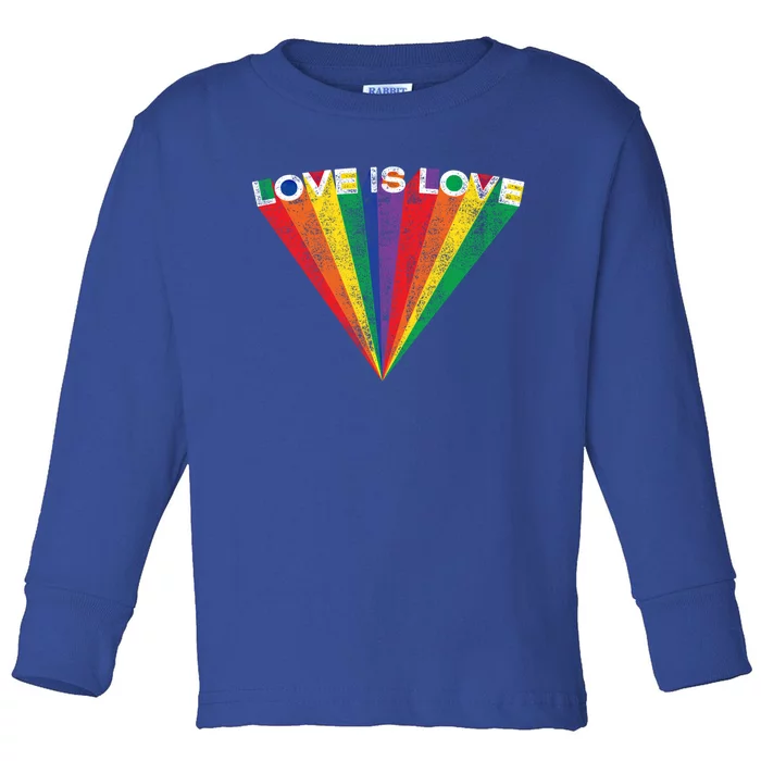 Lgbtq Pride Love Is Love Rainbow Stripe Gay Teen Adult Gift Meaningful Gift Toddler Long Sleeve Shirt