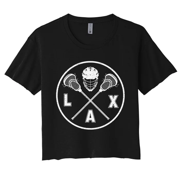 LAX Player Lacrosse Lacrosse Logo Lacrosse Lovers Women's Crop Top Tee