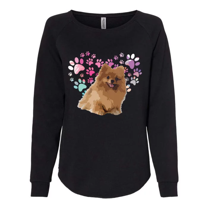 Love Pomeranian Womens California Wash Sweatshirt