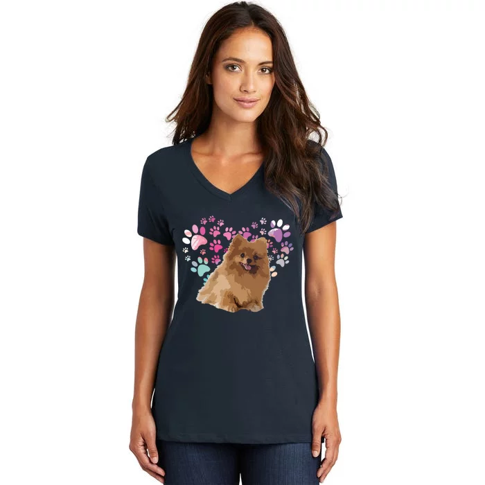 Love Pomeranian Women's V-Neck T-Shirt