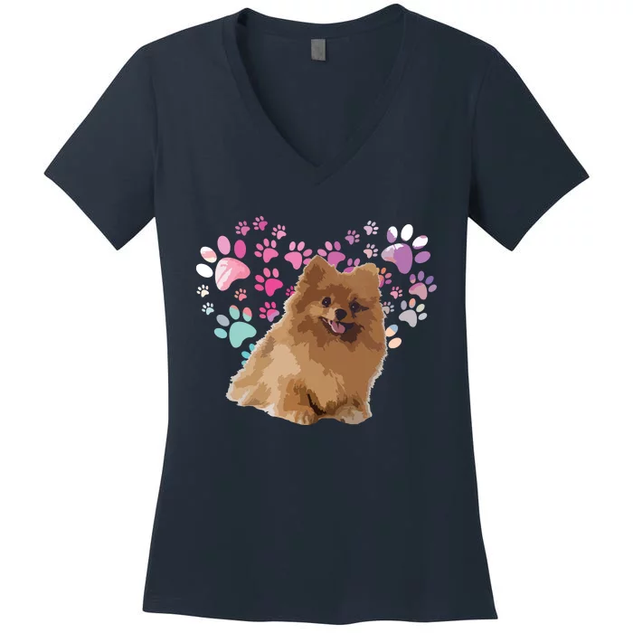 Love Pomeranian Women's V-Neck T-Shirt