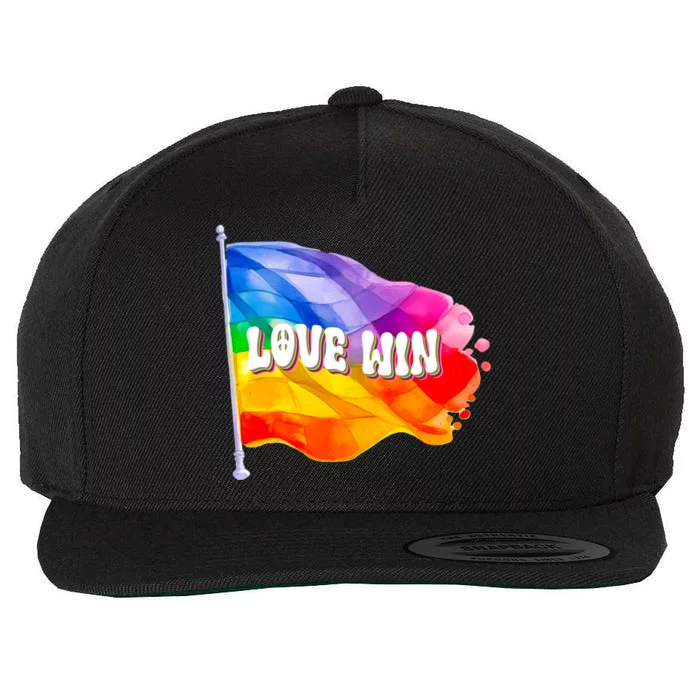 Lgbtq Pride Love Win Flag Rainbow Gift Wool Snapback Cap