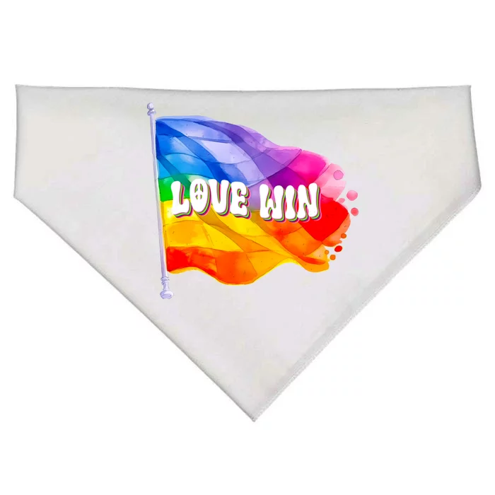 Lgbtq Pride Love Win Flag Rainbow Gift USA-Made Doggie Bandana