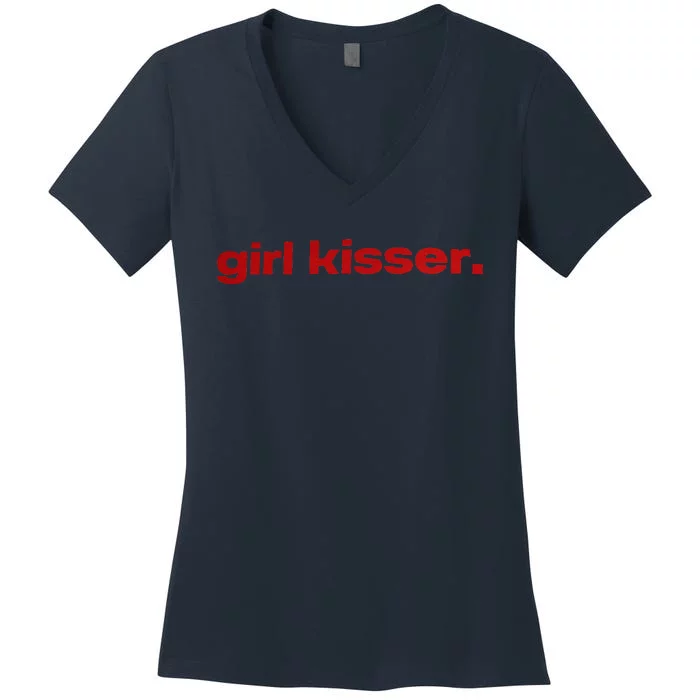 Lesbiankisser Pride Lgbtq Pansexual Bisexual Baby Women's V-Neck T-Shirt