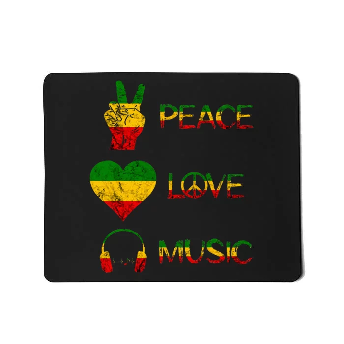 Love Peace Music Rasta Reggae Rastafari Roots Reggae Pride Mousepad