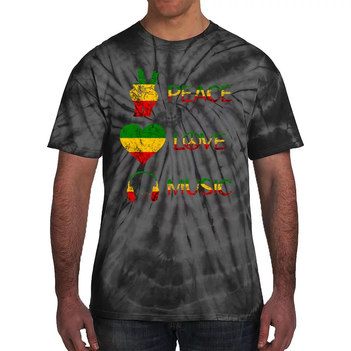 Love Peace Music Rasta Reggae Rastafari Roots Reggae Pride Tie-Dye T-Shirt