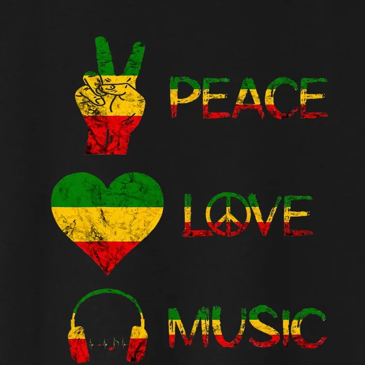 Love Peace Music Rasta Reggae Rastafari Roots Reggae Pride Women's Crop Top Tee