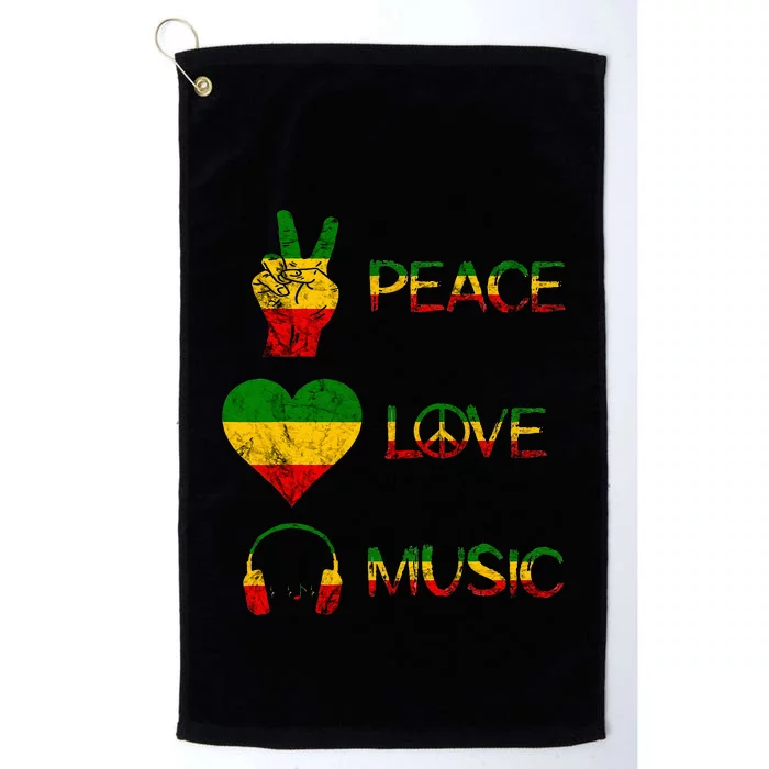 Love Peace Music Rasta Reggae Rastafari Roots Reggae Pride Platinum Collection Golf Towel