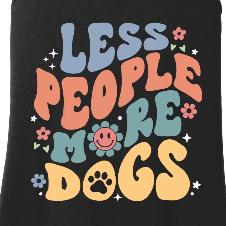 Less People More Dogs Ladies Essential Tank