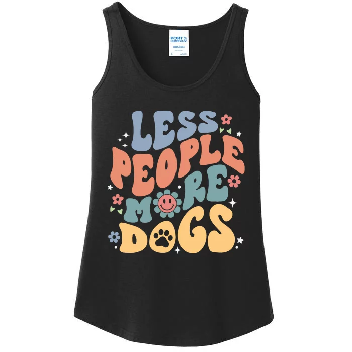 Less People More Dogs Ladies Essential Tank