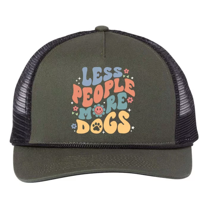 Less People More Dogs Retro Rope Trucker Hat Cap