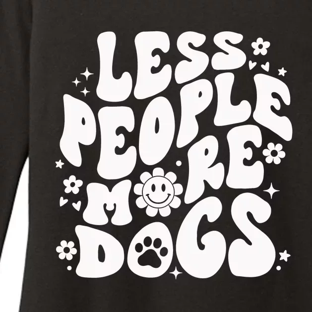 Less People More Dogs Black Womens CVC Long Sleeve Shirt