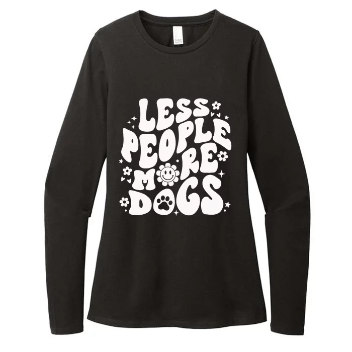 Less People More Dogs Black Womens CVC Long Sleeve Shirt