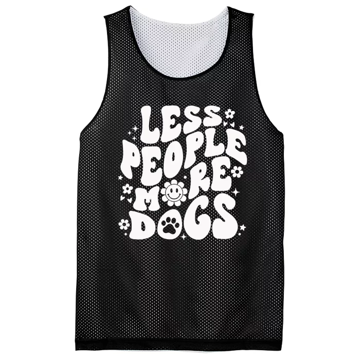 Less People More Dogs Black Mesh Reversible Basketball Jersey Tank