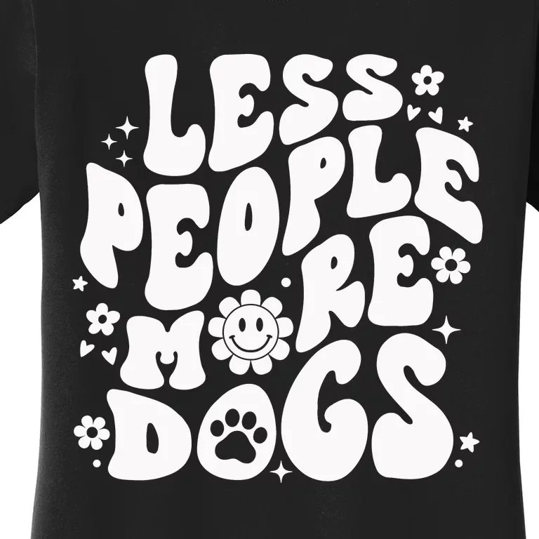 Less People More Dogs Black Women's T-Shirt