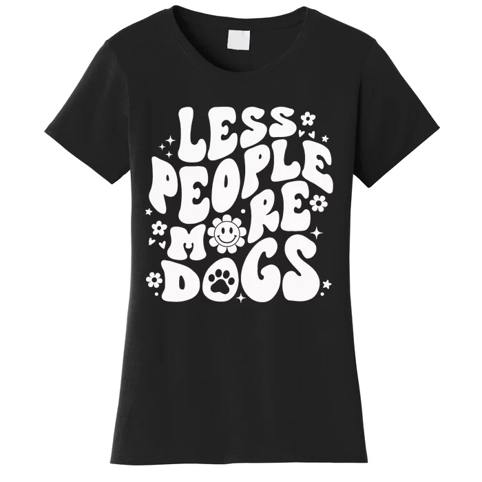 Less People More Dogs Black Women's T-Shirt