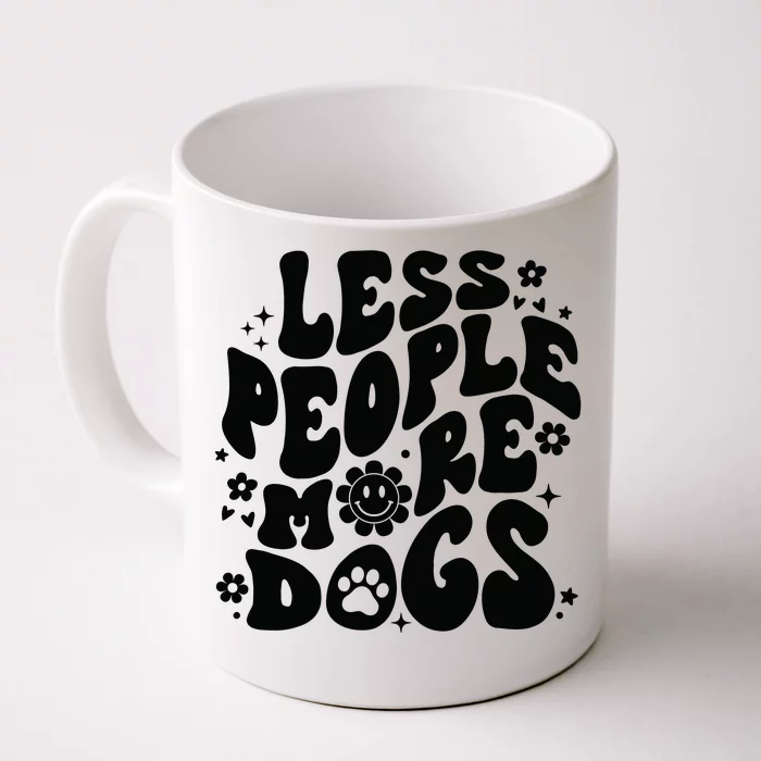 Less People More Dogs Black Front & Back Coffee Mug