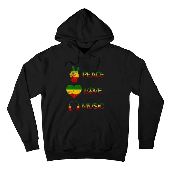 Love Peace Music Rasta Reggae Rastafari Roots Reggae Pride Hoodie