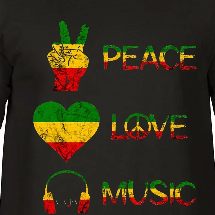 Love Peace Music Rasta Reggae Rastafari Roots Reggae Pride Comfort Colors T-Shirt