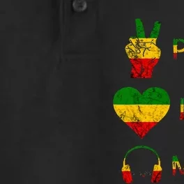 Love Peace Music Rasta Reggae Rastafari Roots Reggae Pride Dry Zone Grid Performance Polo