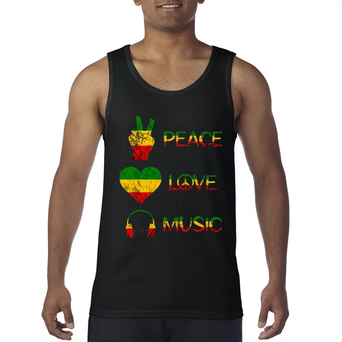 Love Peace Music Rasta Reggae Rastafari Roots Reggae Pride Tank Top