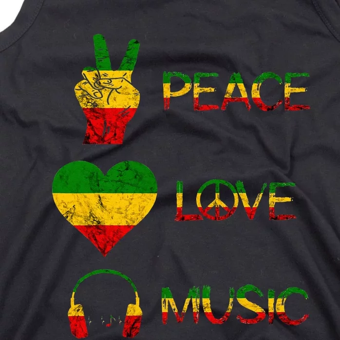 Love Peace Music Rasta Reggae Rastafari Roots Reggae Pride Tank Top