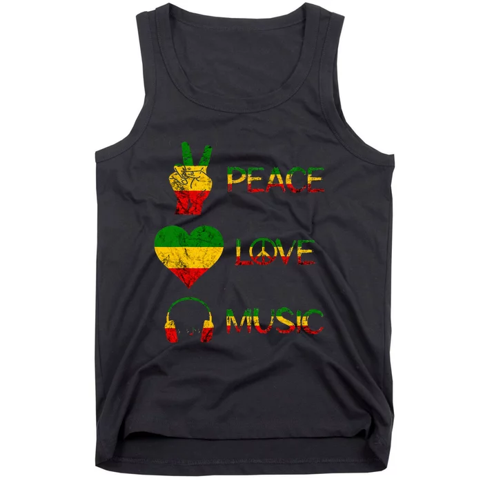 Love Peace Music Rasta Reggae Rastafari Roots Reggae Pride Tank Top