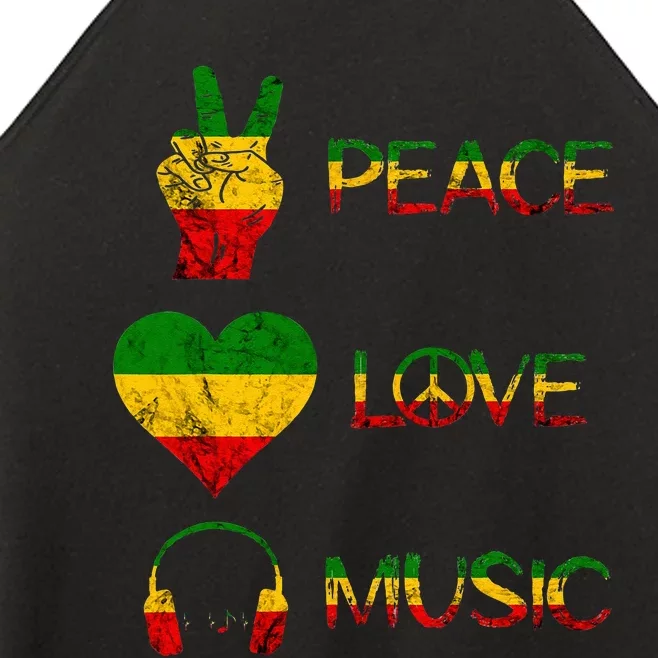 Love Peace Music Rasta Reggae Rastafari Roots Reggae Pride Women’s Perfect Tri Rocker Tank