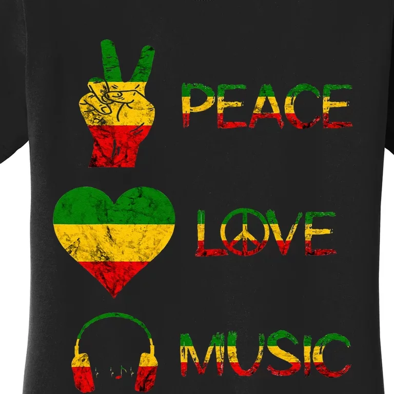 Love Peace Music Rasta Reggae Rastafari Roots Reggae Pride Women's T-Shirt