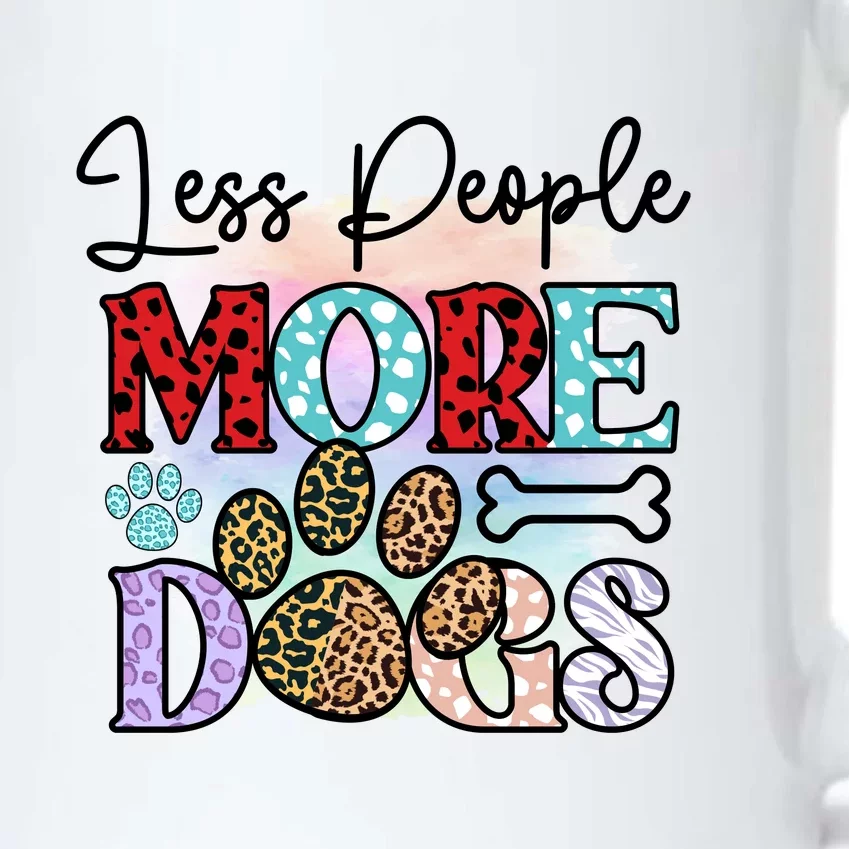 Less People More Dogs Black Color Changing Mug